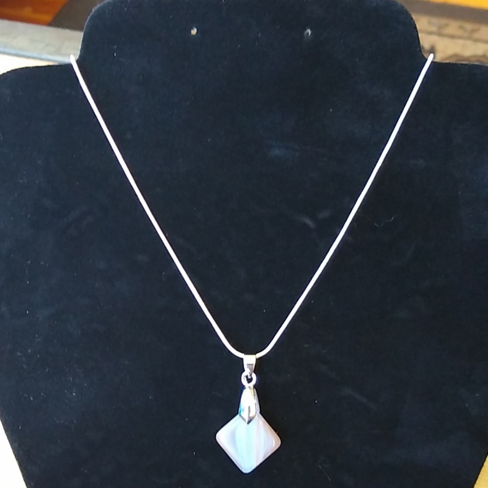 Handmade Glass Pendant w/ Chain - Picture 1 of 4